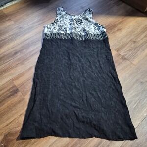 Studio 1940 Womens Mixed Print Crinkle Rayon Midi Dress Black White Floral 18/20